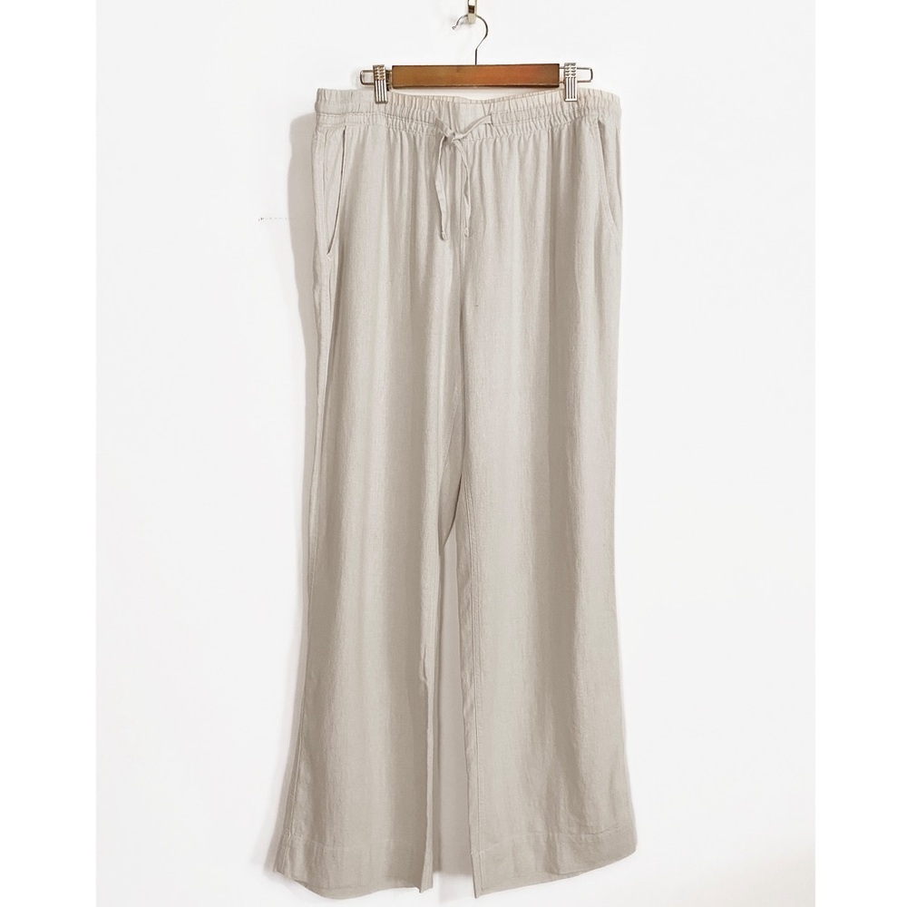 THE VERMONT COUNTRY STORE Linen blend Oatmeal color Trousers Womens size L 14/16